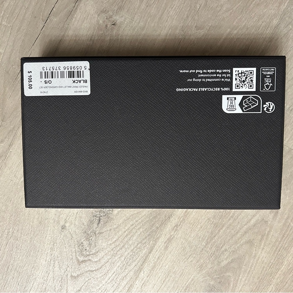 NWT Ted Baker Black and Gray Paisley Wallet Set - Picture 5 of 5